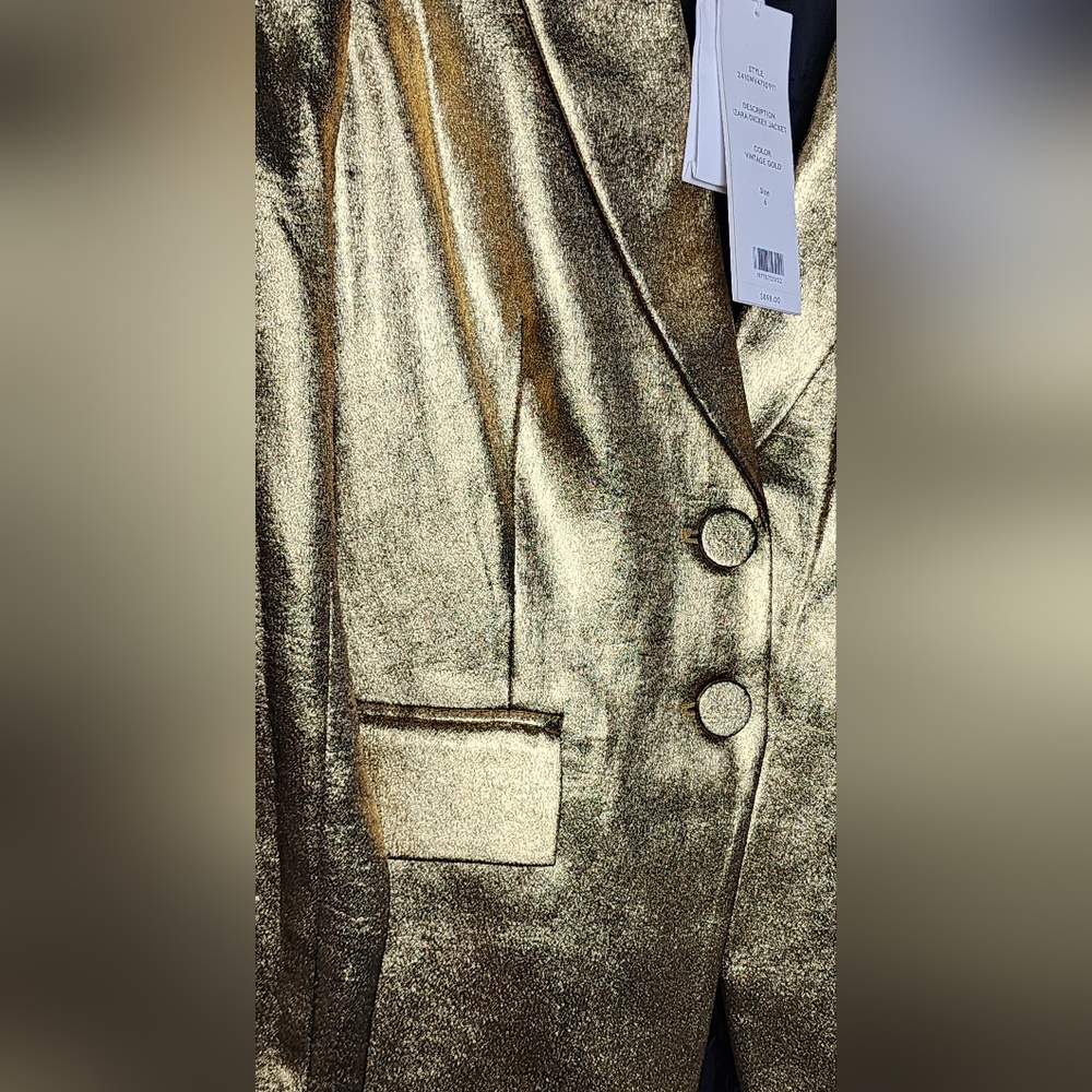 Veronica Beard Gold Metallic Blazer - Picture 9 of 14
